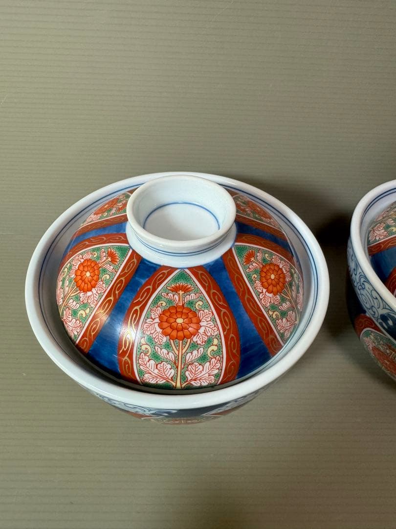 2808 其泉窯　古伊万里　蓋付き碗　2客　未使用