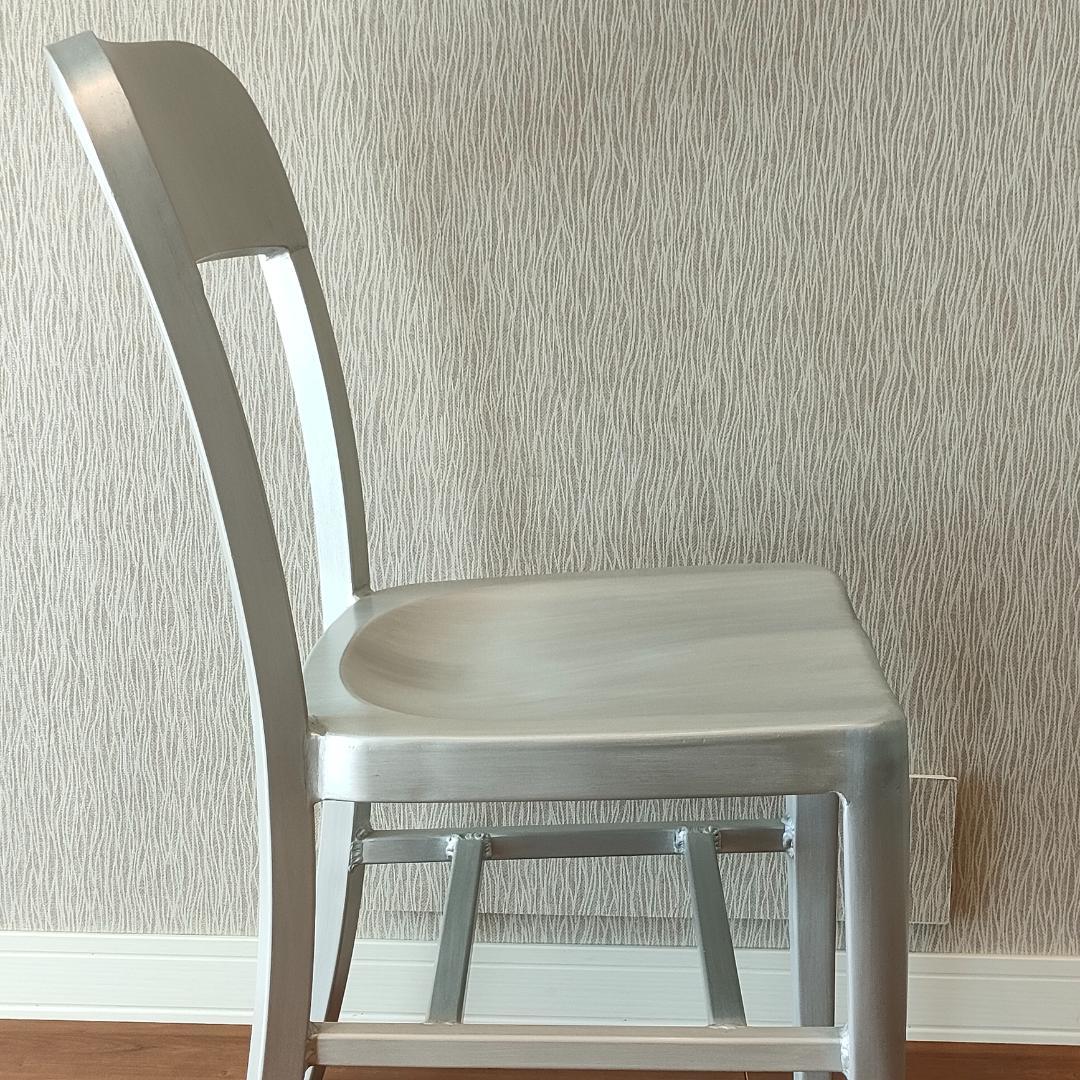 ヴィンテージ　アルミニウム 　チェア　座刳り　サイドチェア②