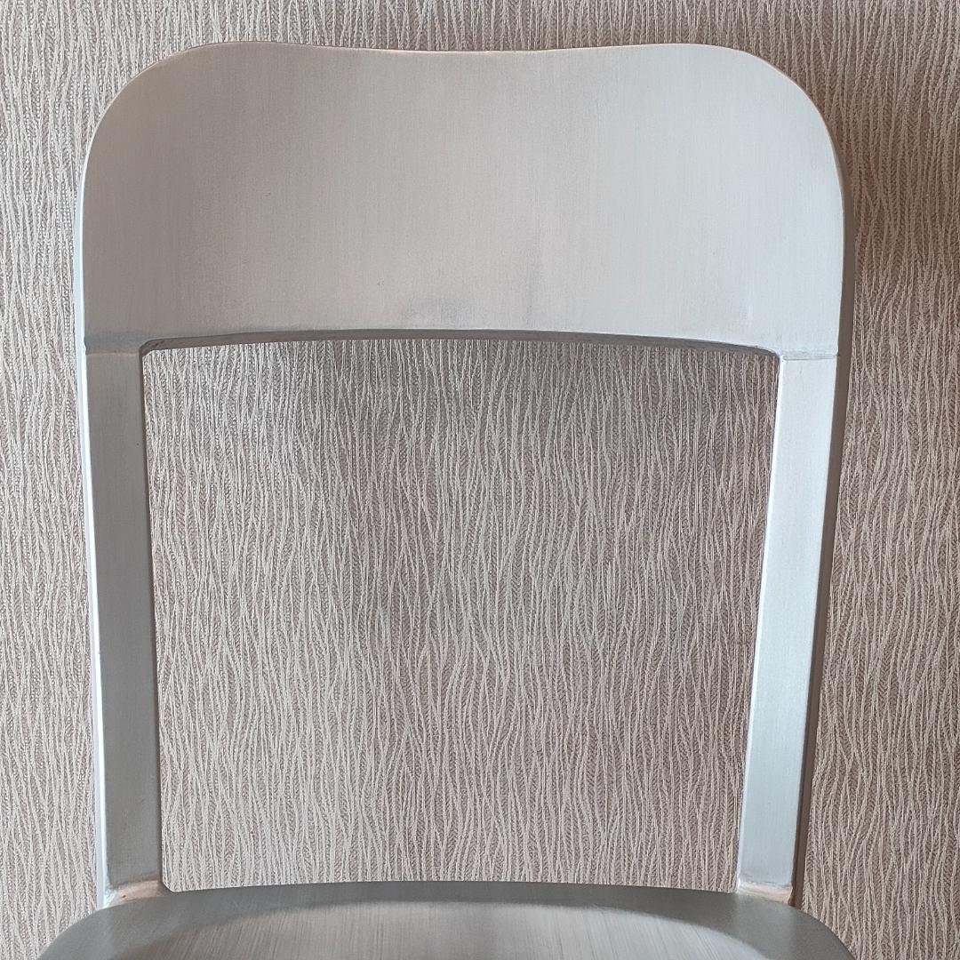 ヴィンテージ　アルミニウム 　チェア　座刳り　サイドチェア②