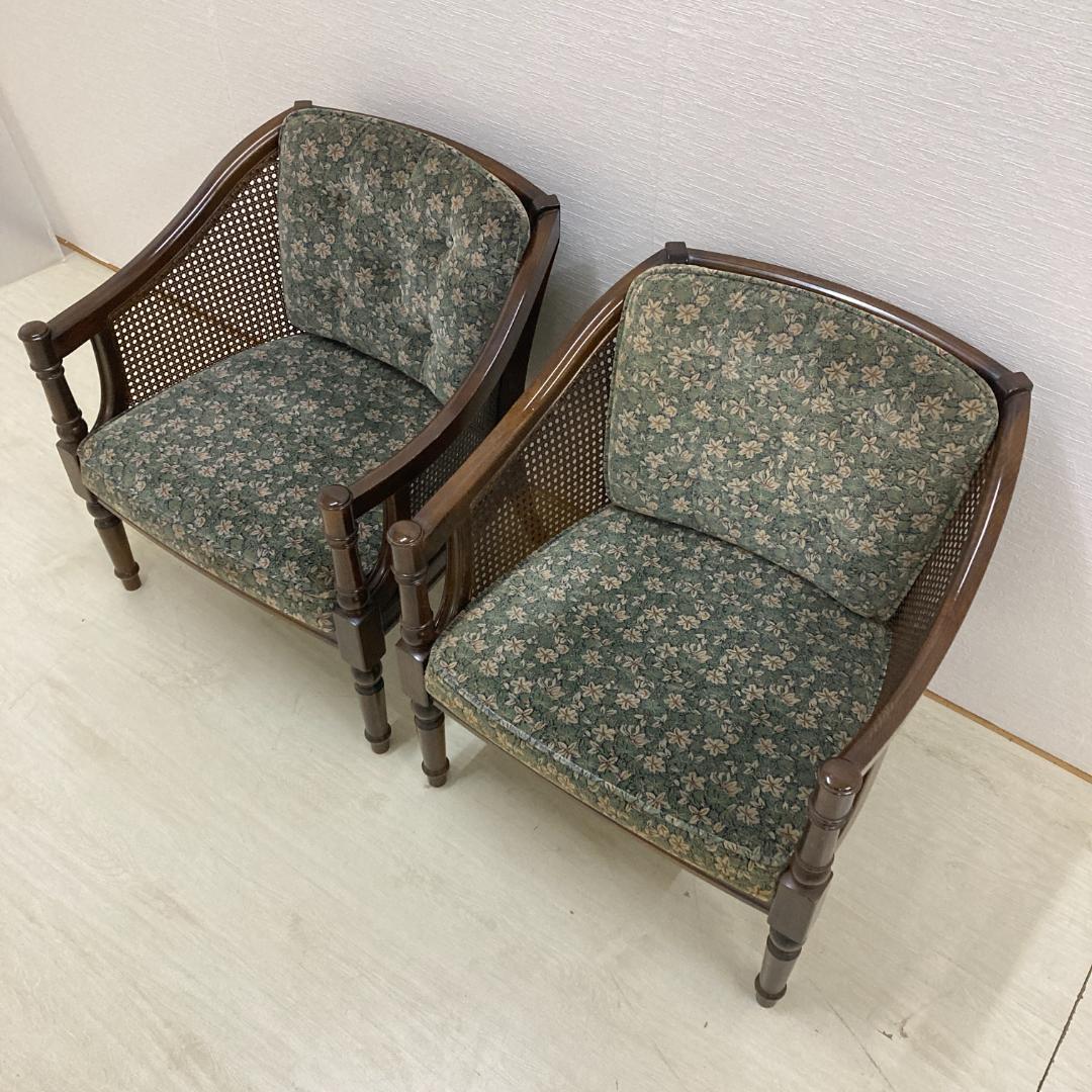【カリモク】コロニアル　一人掛けソファ　シングルソファ　椅子　２脚セット