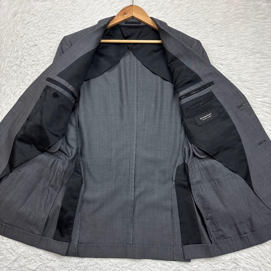 バーバリーブラックレーベル スリーピース スーツ 背抜き シルク