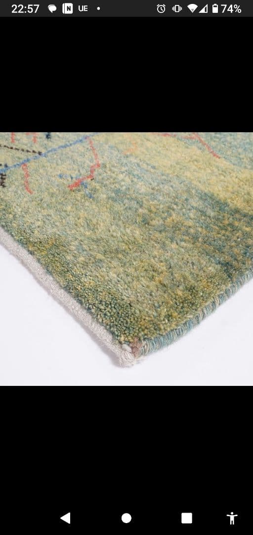 幾何学模様 ウールラグ 大判