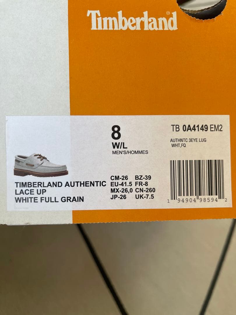 新品未使用26センチTimberland Authentic 3 Eye