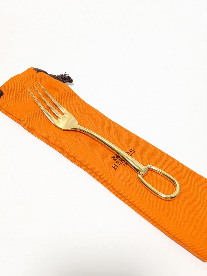 HERMES エルメス グラン アトラージュ デザートフォーク ゴールド