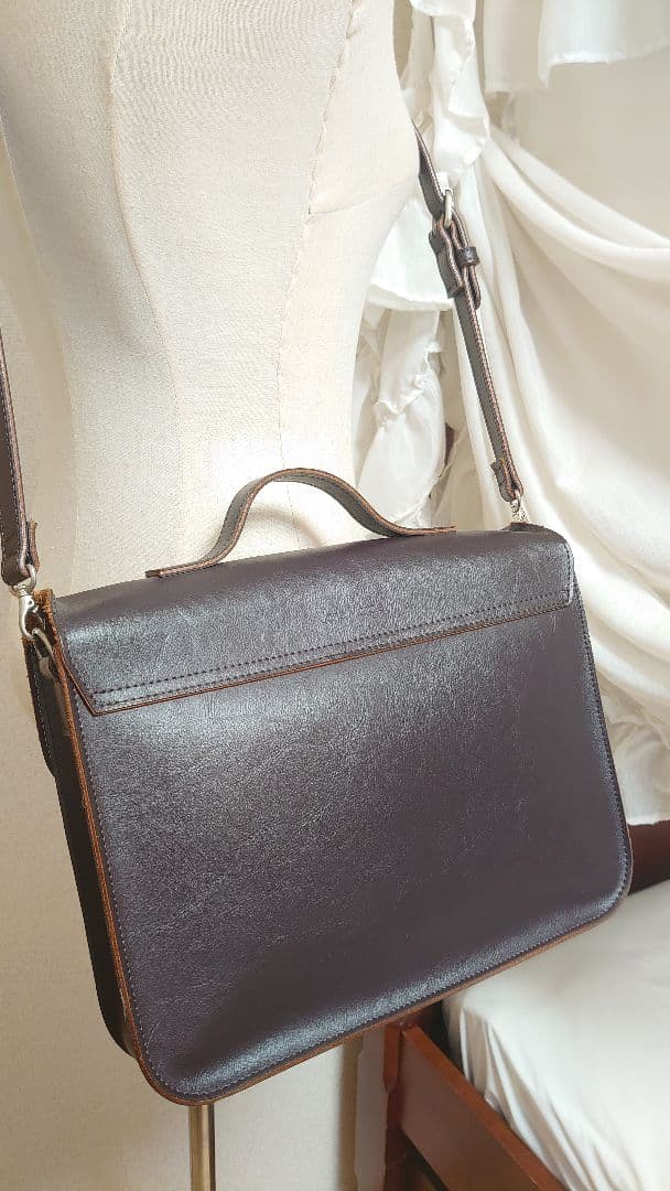 最終価格 Jane Marple/リボンサッチェルBag ダークブラウン