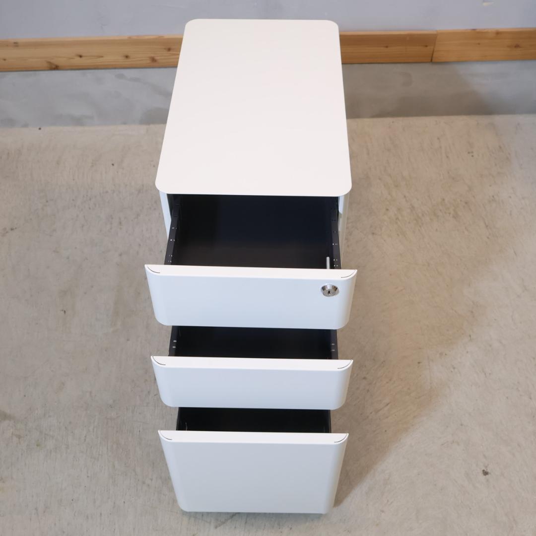 関家具 TORIA トリア スリムチェストワゴン コンパクト デスクワゴン 鍵付