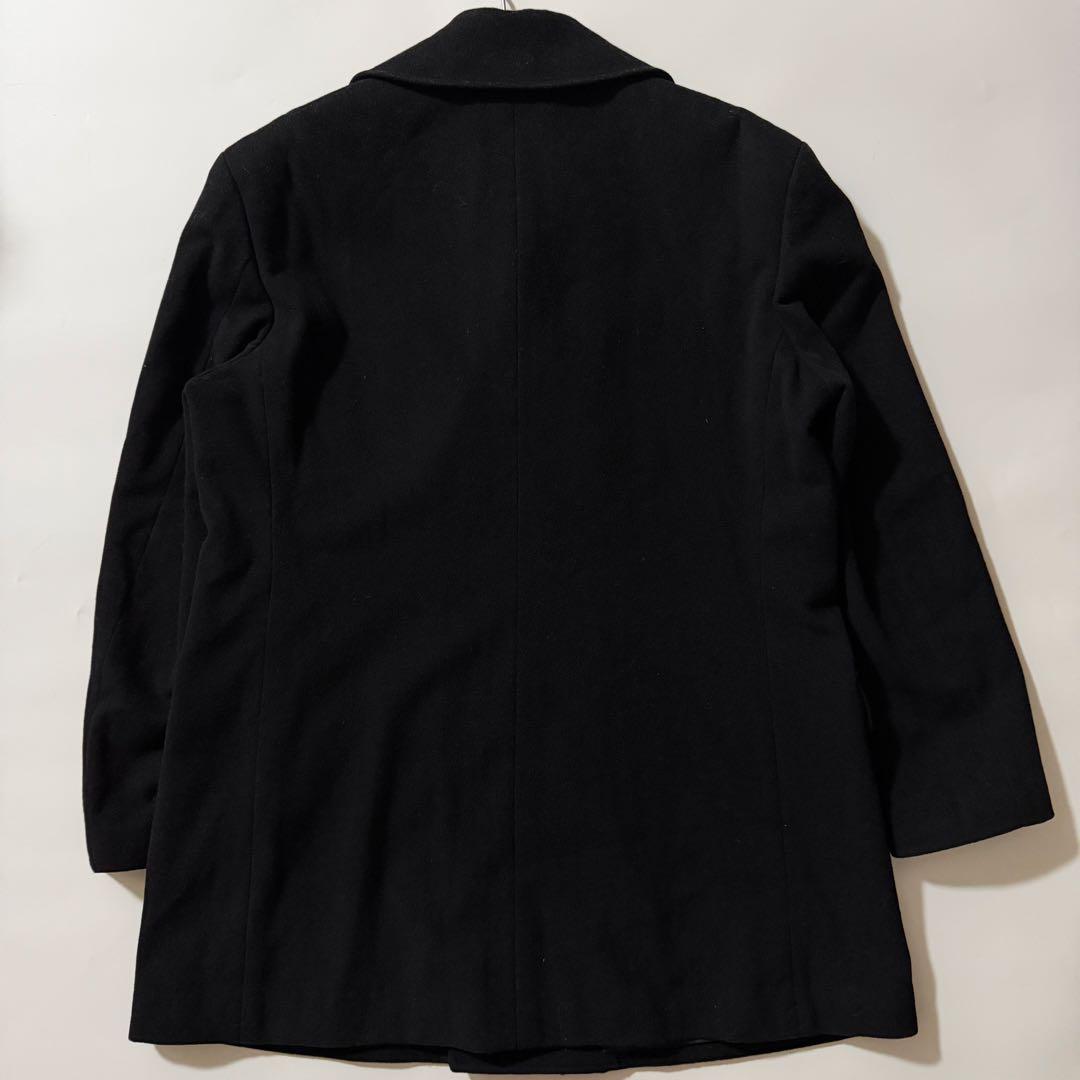 90s初期✨ヨウジヤマモト LQ ウールピーコート ブラック L ダブルブレスト