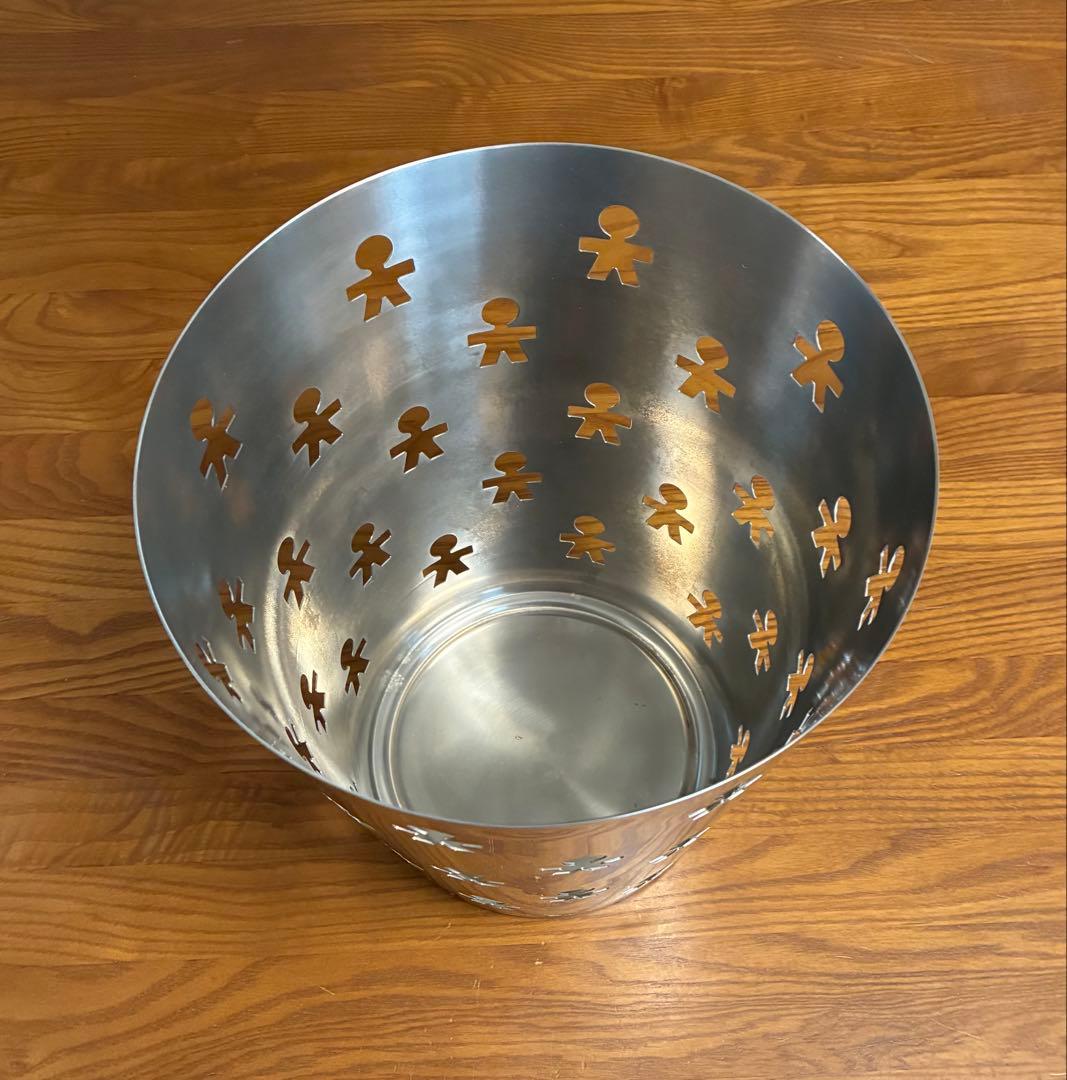 アレッシィ alessi GIROTONDO ペーパーバスケットゴミ箱　シルバー