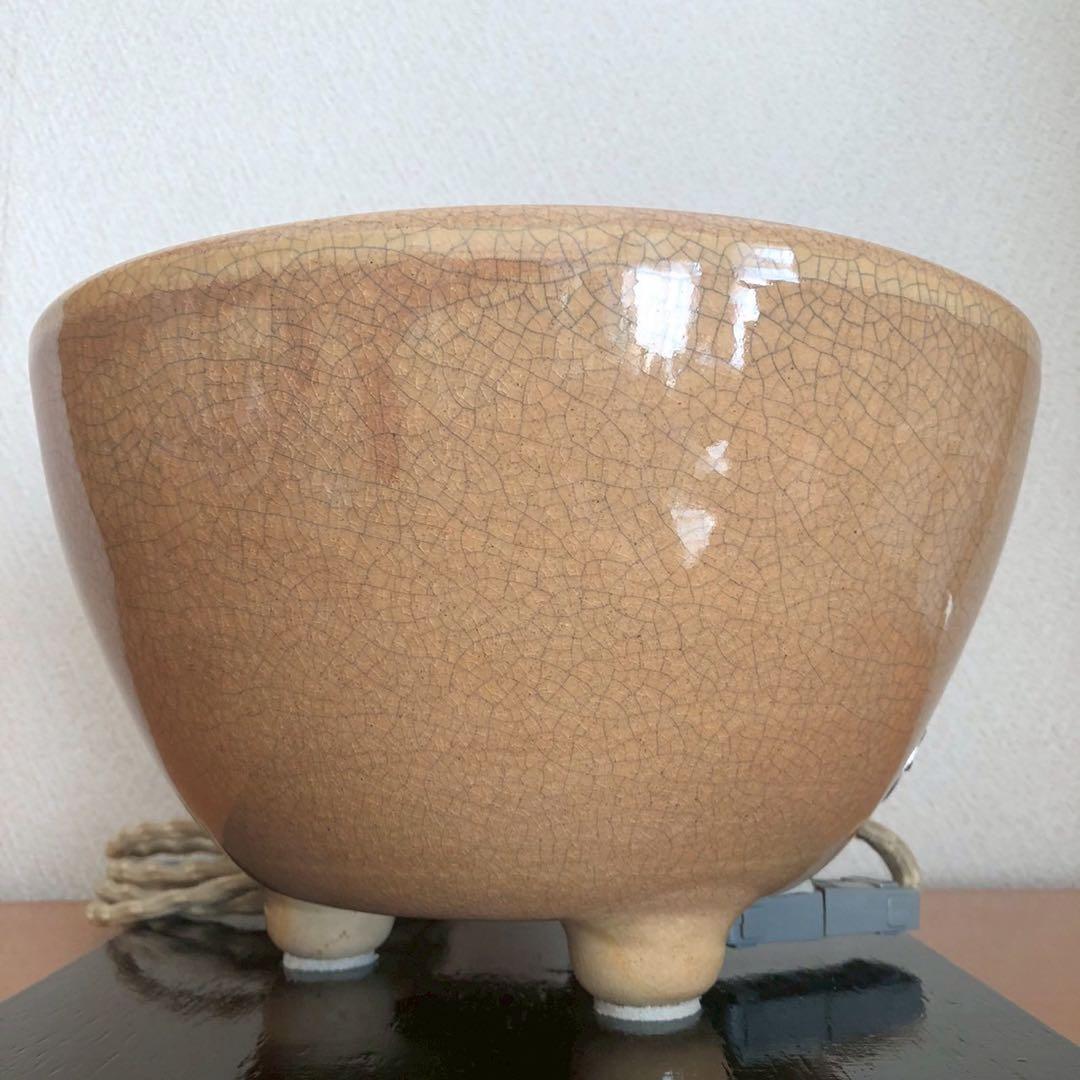 風炉型電熱器/さつま 枇杷色 野々田式 陶器 せともの 炭型ヒーター