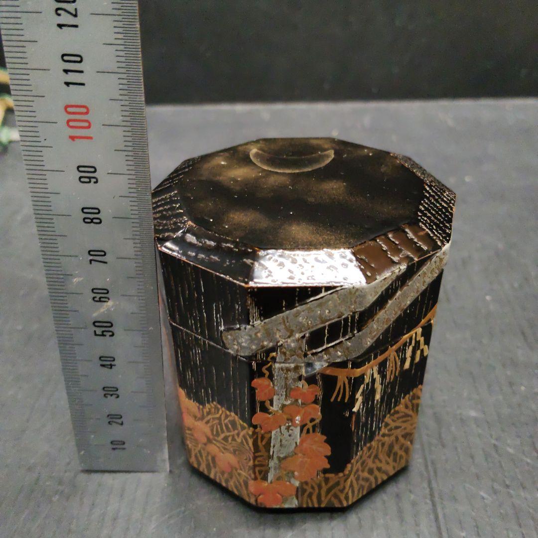 茶道具 高橋峯房 野々宮蒔絵 替茶器 十角棗 76