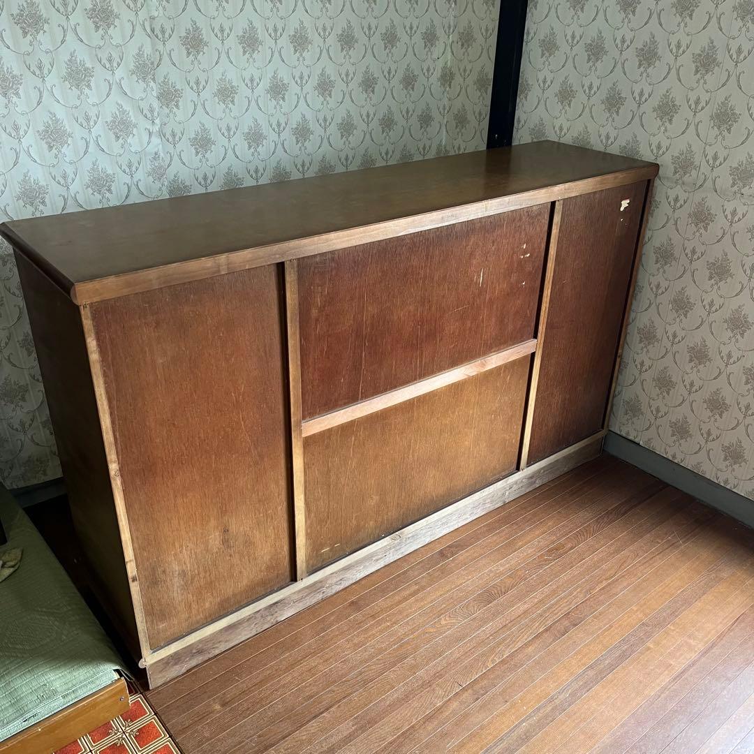 【アンティーク】木製 サイドボード 食器棚 カップボード 飾り棚 北欧レトロ