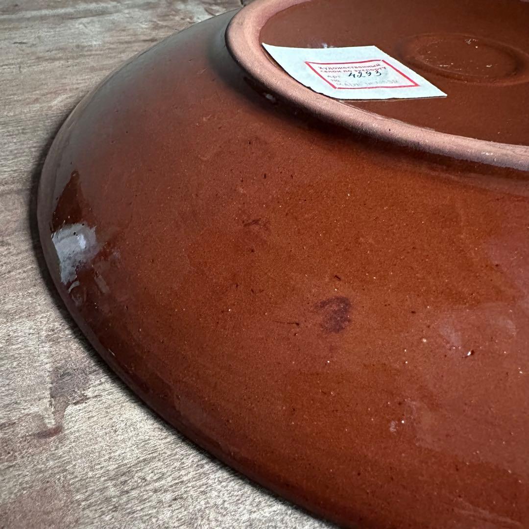 希少　ソビエト陶器　アラベスク模様　大皿　ロシア　焼き物　工芸品　陶磁器　A