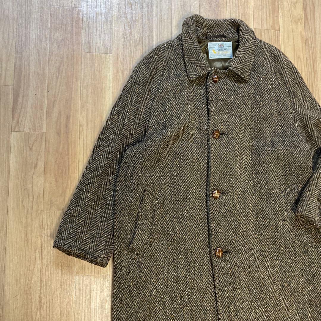 80s Aquascutum バルマカーンコート ツイード ヘリンボーン