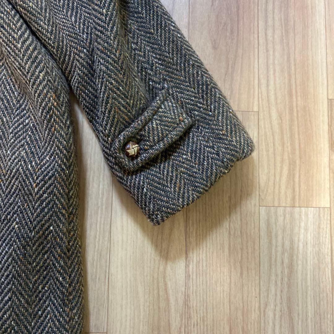 80s Aquascutum バルマカーンコート ツイード ヘリンボーン