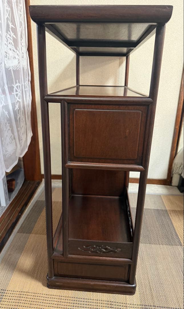 紅木　茶棚　茶箪笥　唐木　茶道具　送料込み251107