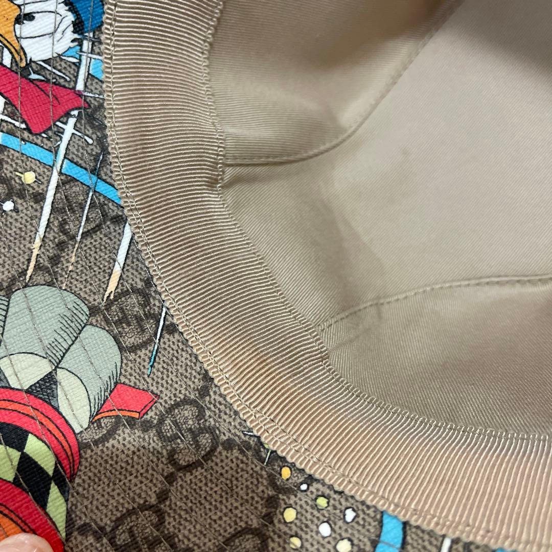 レア　グッチ　ディズニーコラボ　ドナルド　ハット　サイズM 保存袋付き　美品