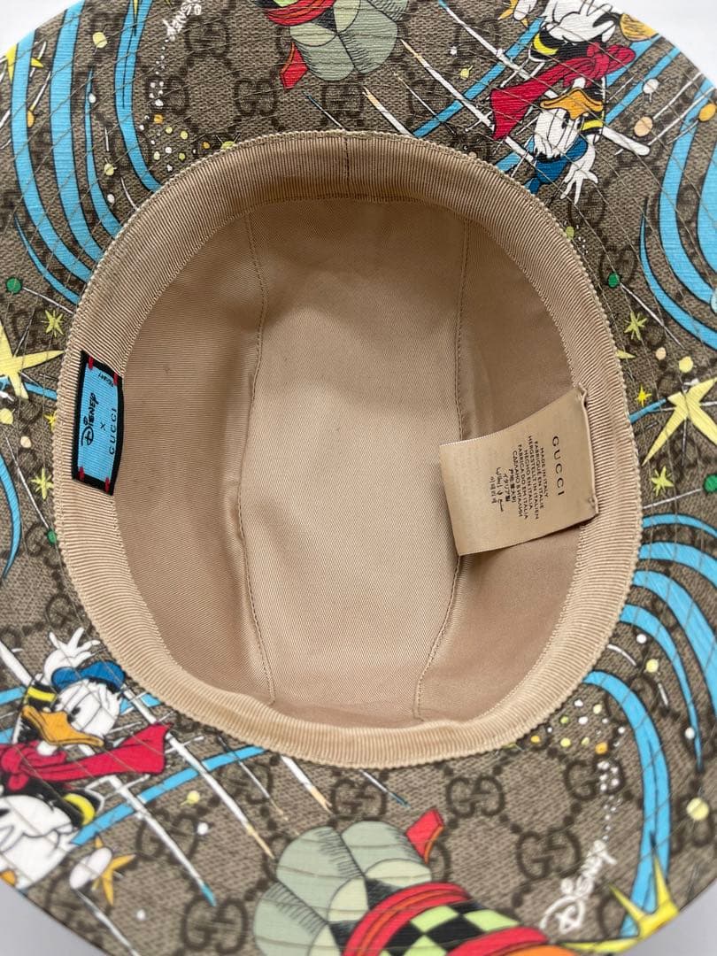 レア　グッチ　ディズニーコラボ　ドナルド　ハット　サイズM 保存袋付き　美品