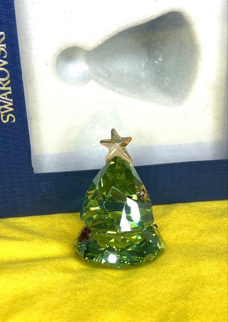 廃盤希少品✨ スワロフスキー　ロッキング　クリスマスツリー　緑　クリスタル　箱付