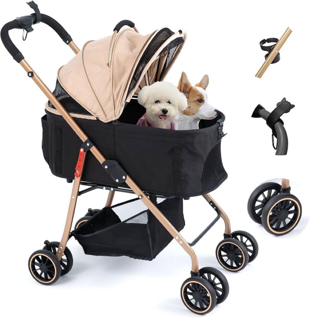 【新品未使用】MILA&LOUIS ペットカート 多頭の小型犬&猫 中型犬一匹用