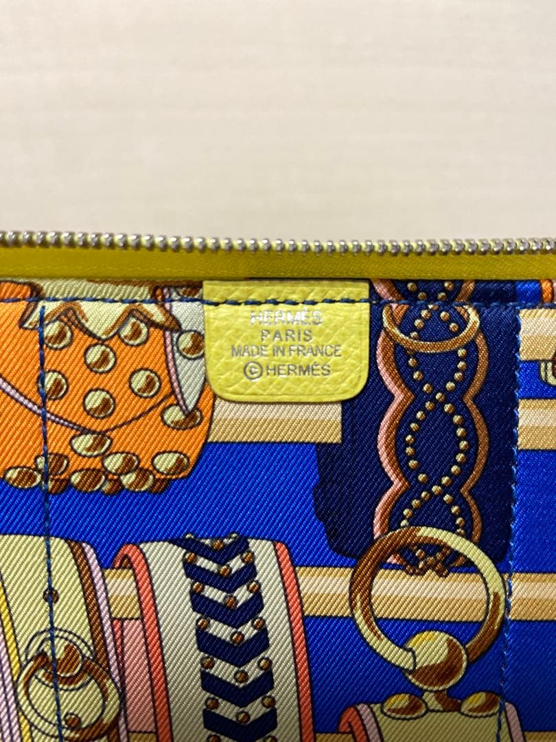 【美品】エルメス手帳カバー　アジェンダ シルクイン デイリー イエロー