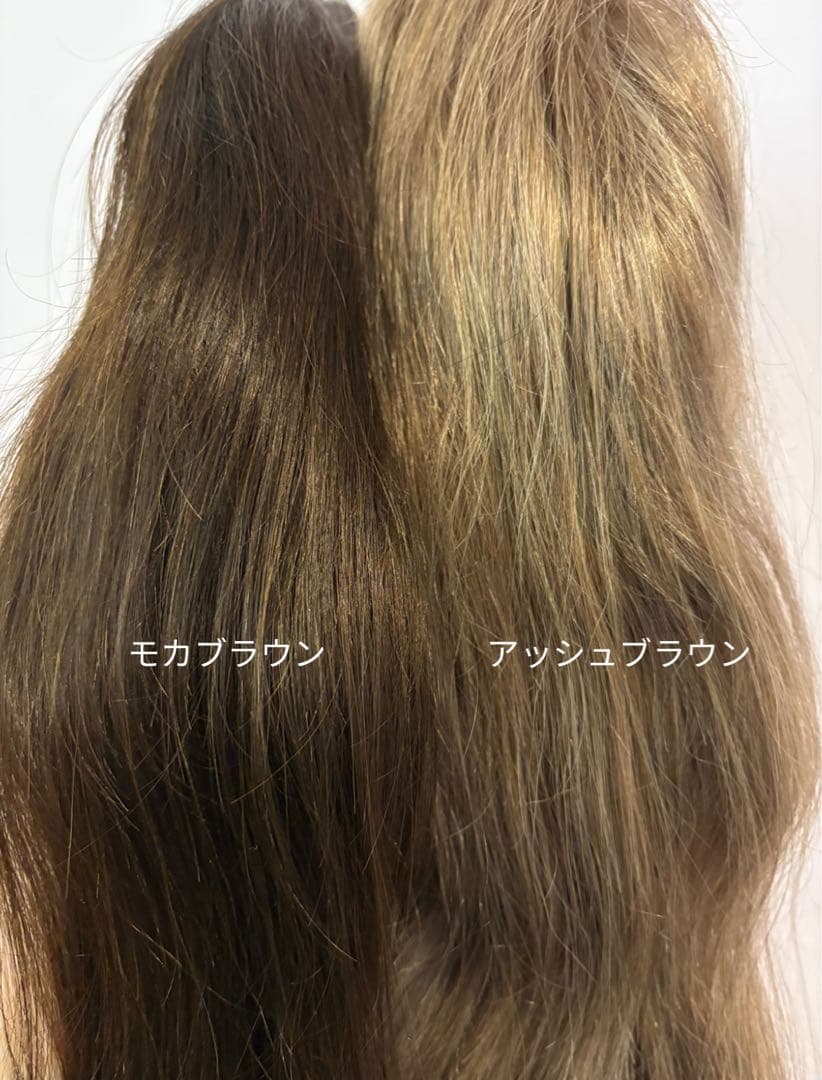 【うた】人毛100%フルウィッグ｜モカブラウン｜耳かけ・自然なもみあげ