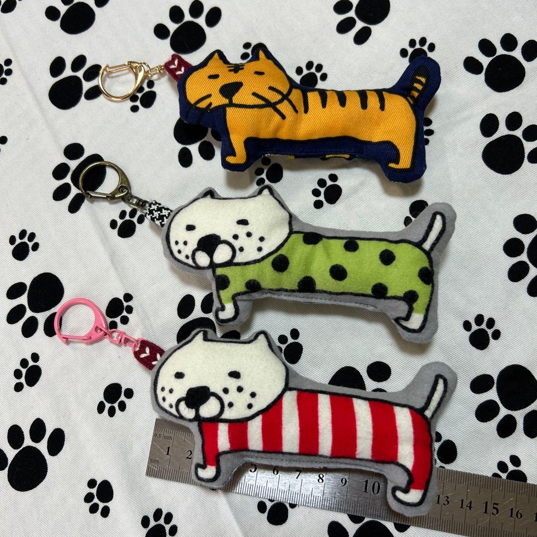 ハンドメイド デカネコキーホルダーチャームセット