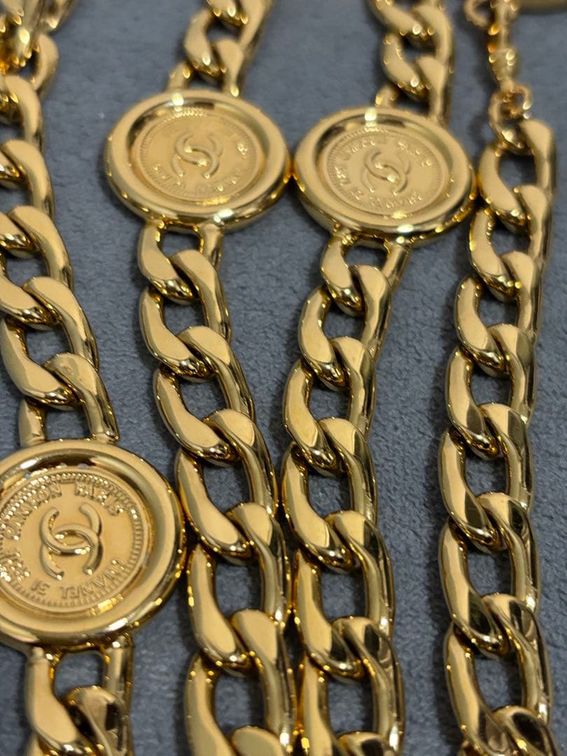 【美品】シャネル CHANEL ベルト ココマーク ヴィンテージ　チェーンベルト