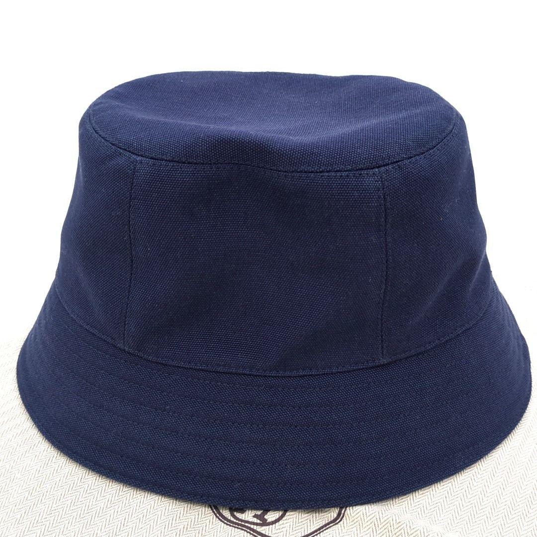 HERMES エルメス サイズ58 バケットハット ネイビー コットン　ポリ