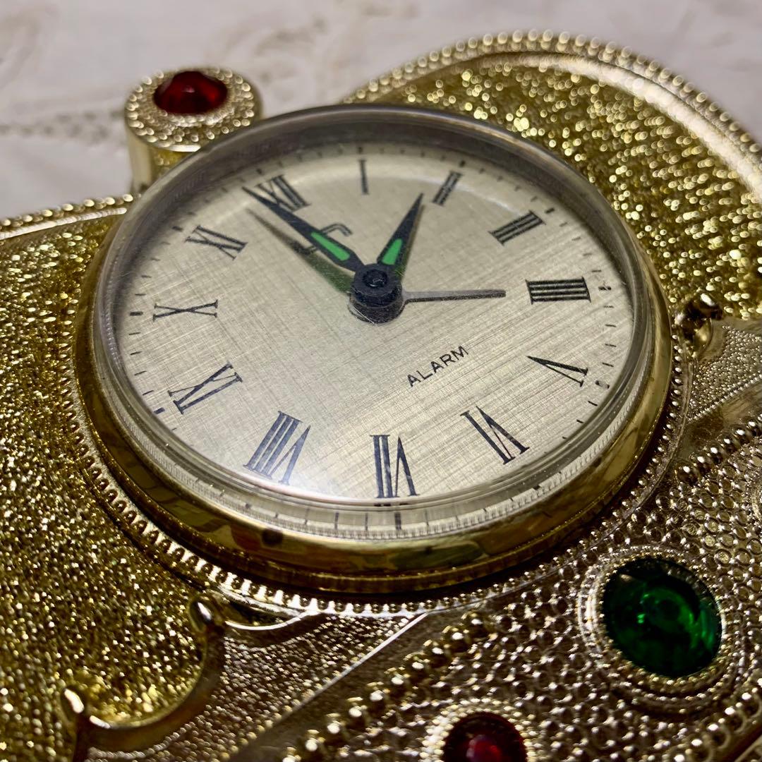 1990年代　UN レトロで珍しい手巻き式置き時計　稼働品