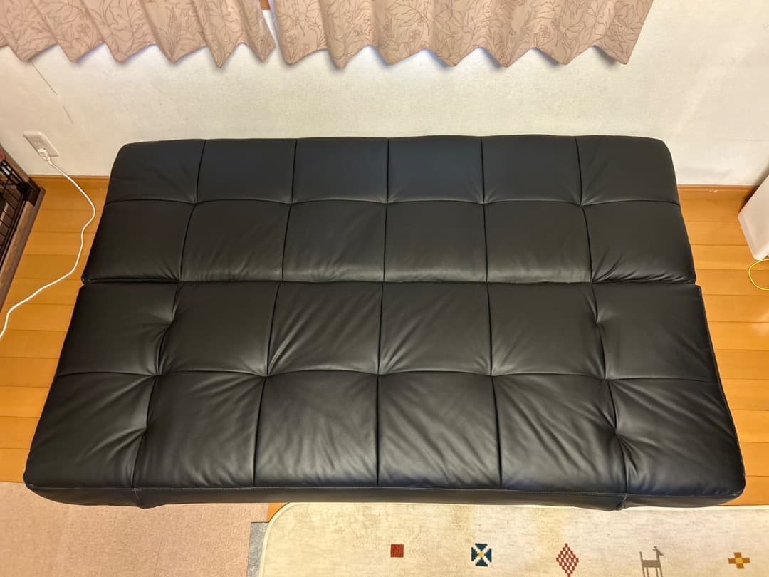【美品】ニトリ ソファベッド Nシールド マークスAM BK｜合皮｜傷に強い