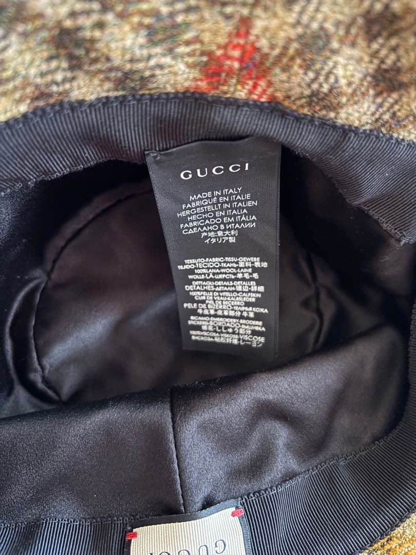 GUCCIチェック柄バケットハット