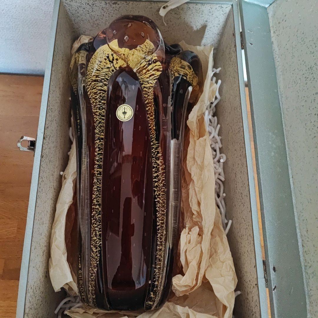 新品　岩田ガラス　花瓶　アーバン色