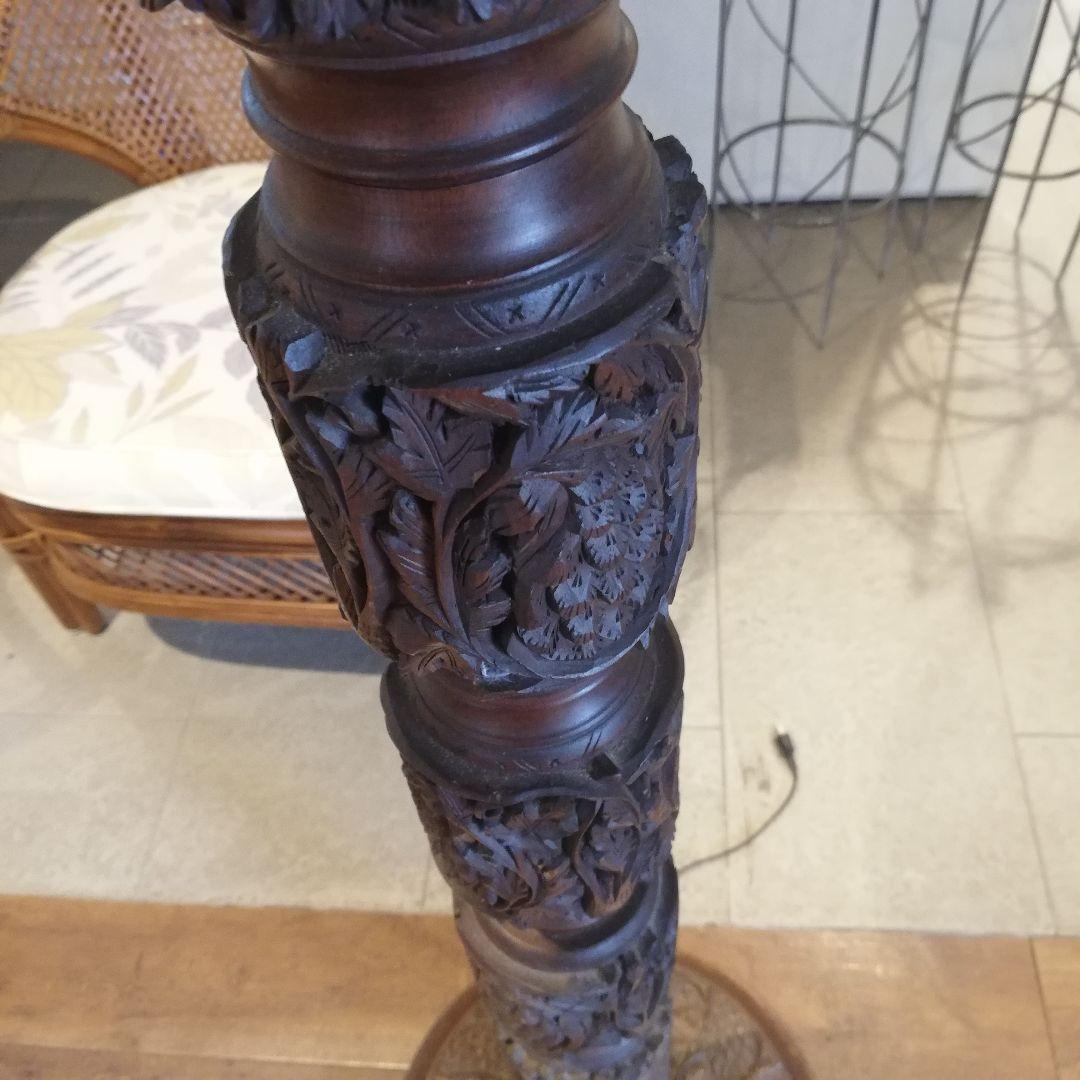 ◇特大　木彫　アンティーク　フロアスタンド　フロアライト