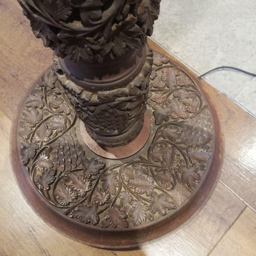 ◇特大　木彫　アンティーク　フロアスタンド　フロアライト