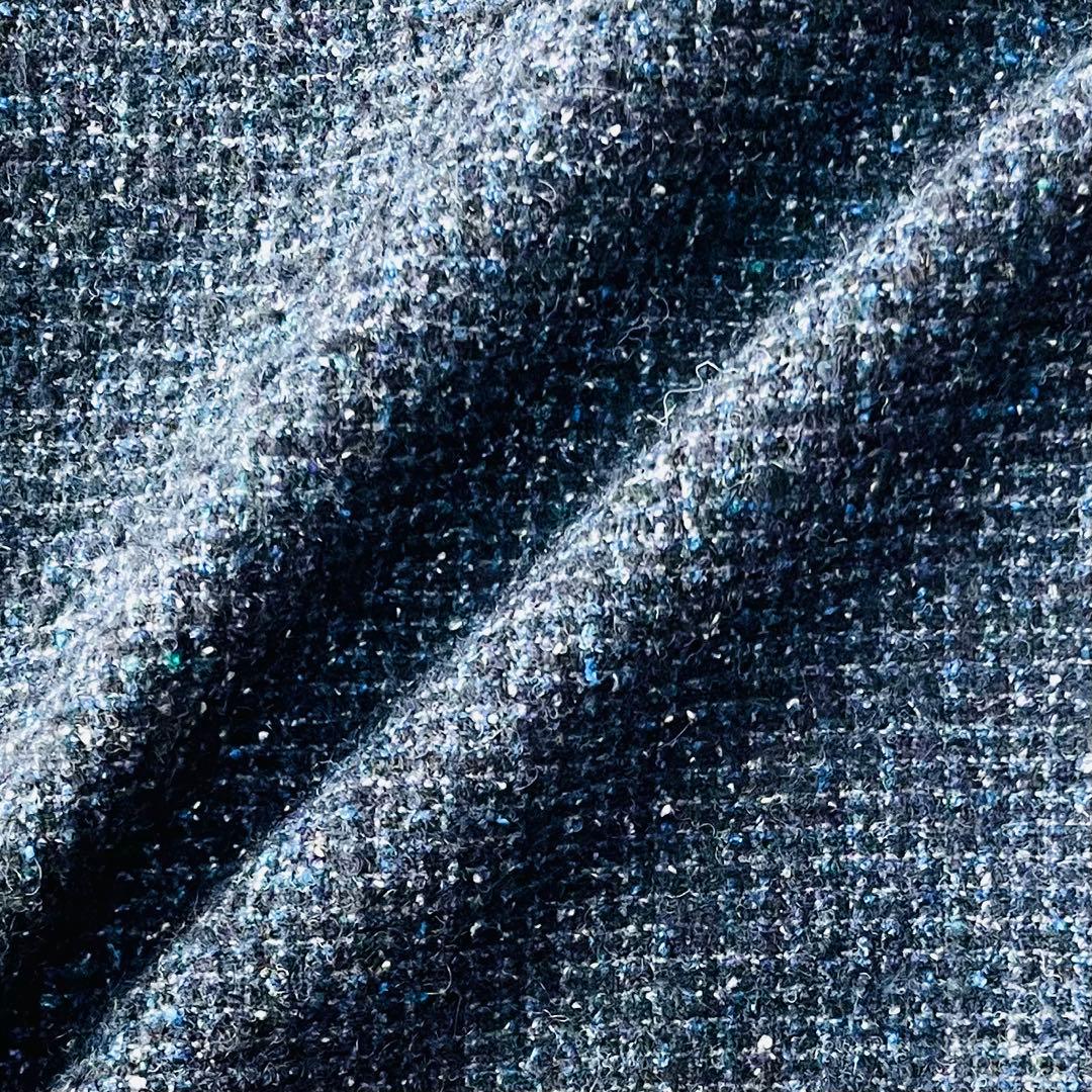 ユニヴァーサルティシュ アルパカ混 ノーカラー ツイード ジャケット 日本製