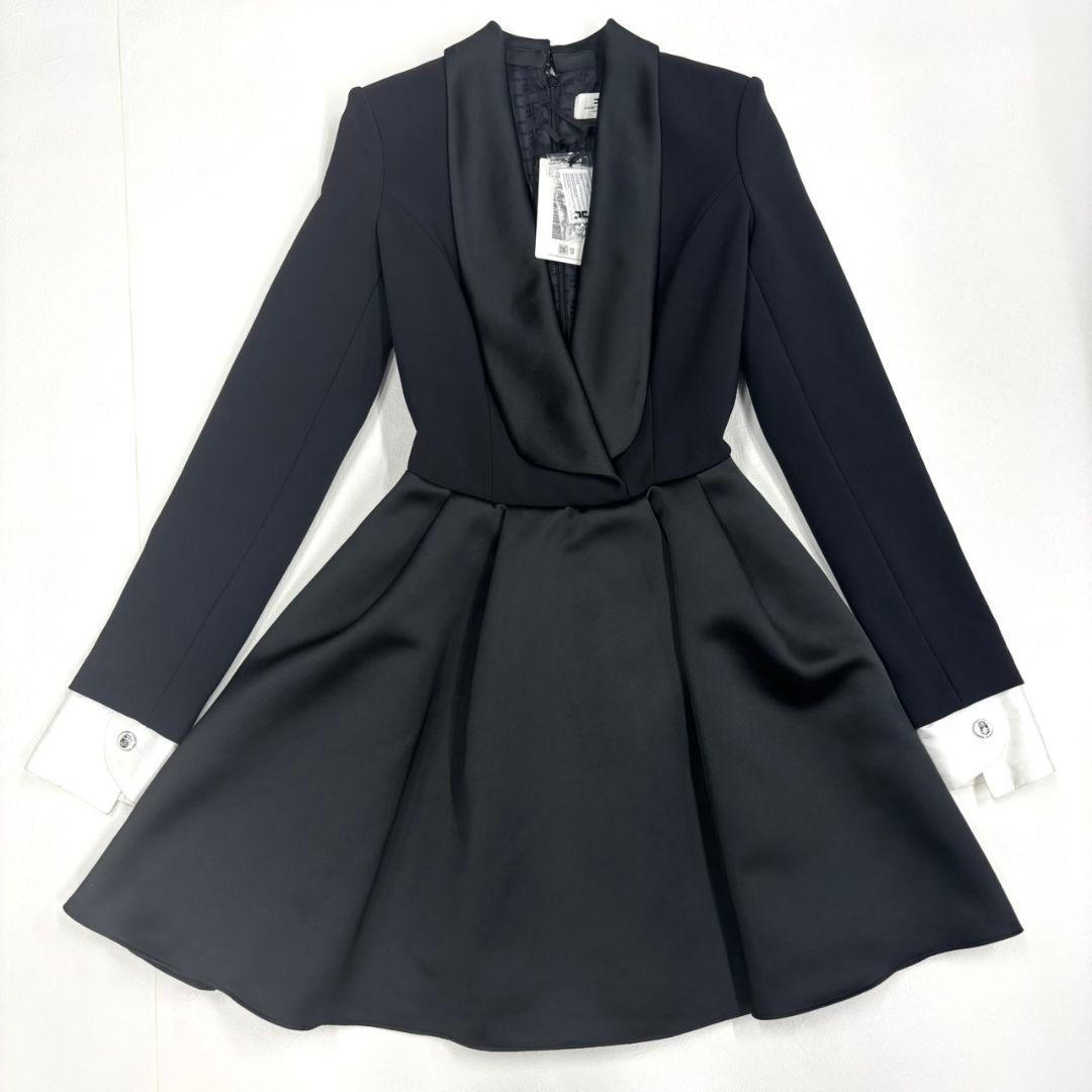 エリザベッタフランキ ミニ ドレス ブラック ミニフレア AB71047E2