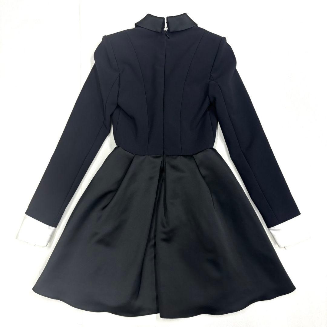 エリザベッタフランキ ミニ ドレス ブラック ミニフレア AB71047E2