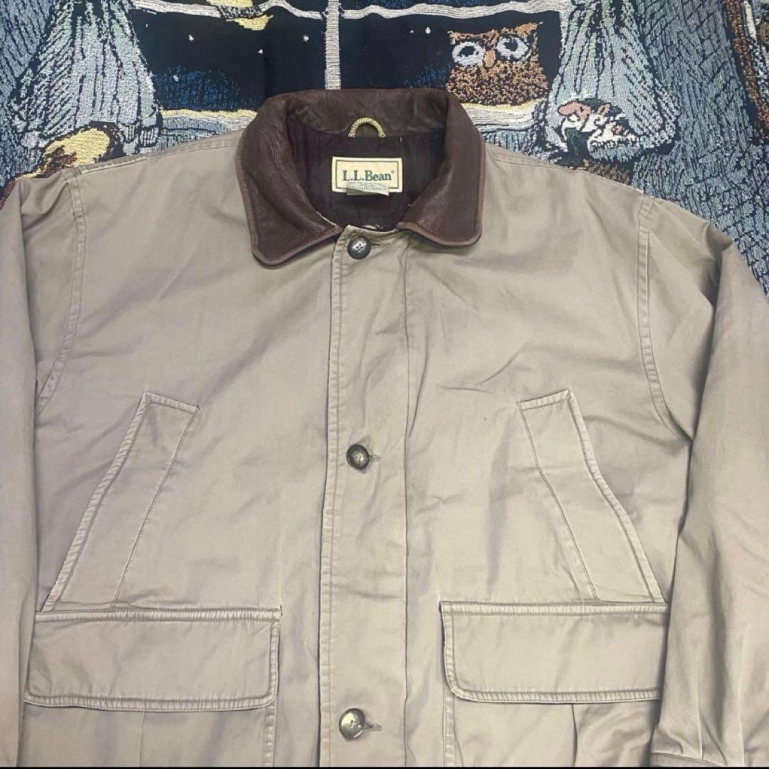 L.L.Bean エルエルビーンハンティングジャケ ット襟レザー中綿ジャケット