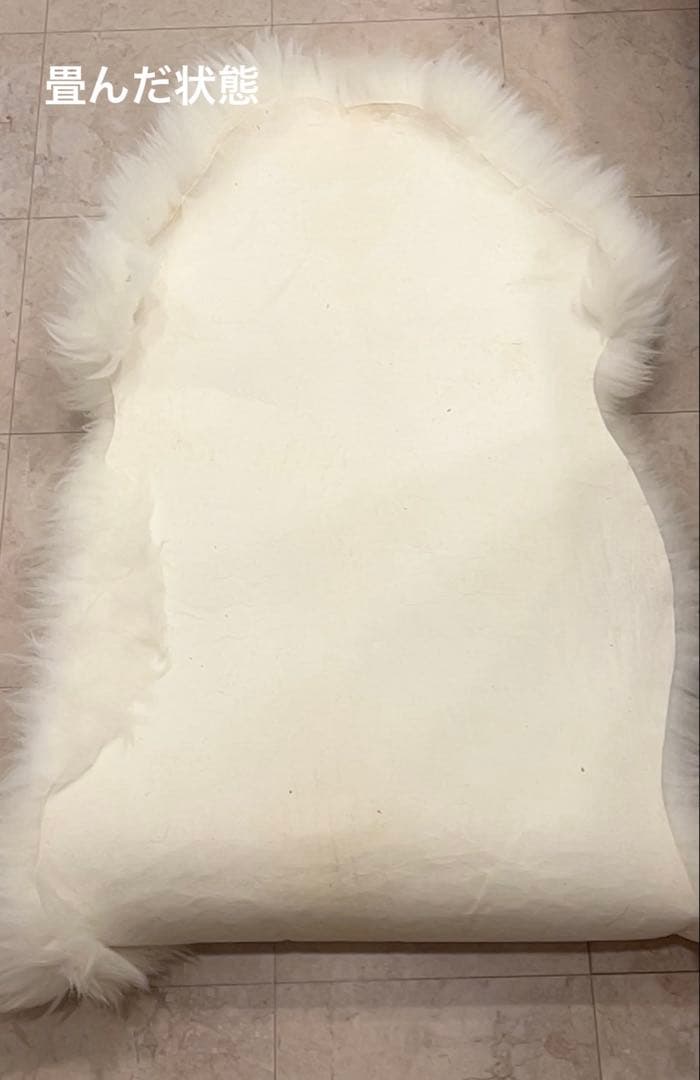 天然ムートンラグ　羊毛100% 2匹　ホワイト色　未使用　ビッグサイズ