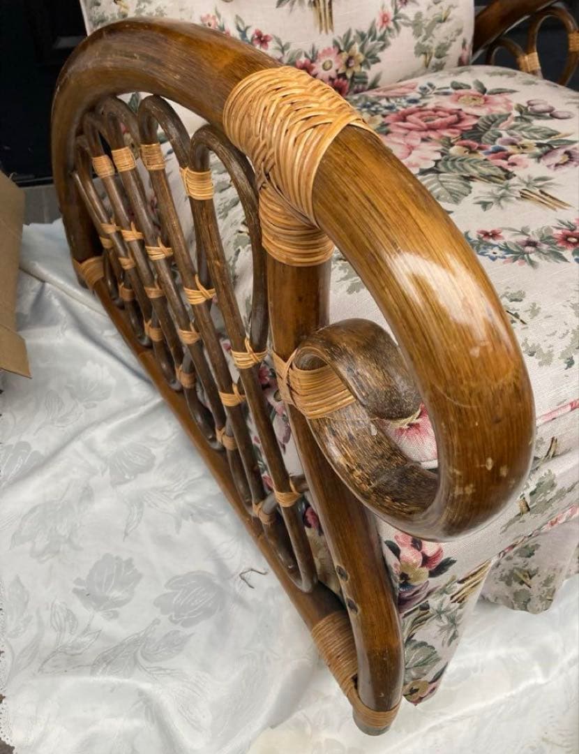 レトロアンティーク花柄リクライニングチェアチェアーヴィンテージ