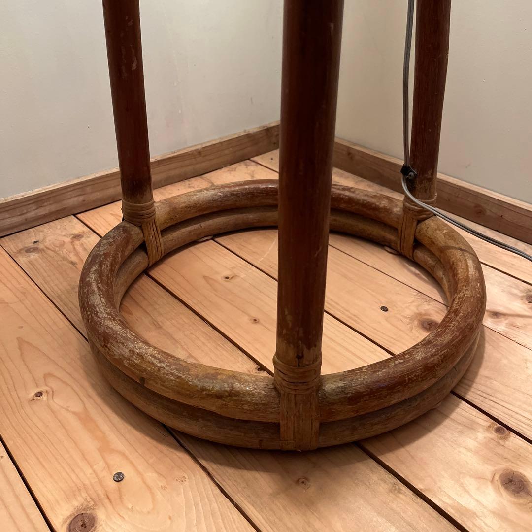 古家具 ビンテージ品◾️籐ラタンフレーム 間接照明 フロアライト/ フロアスタンド