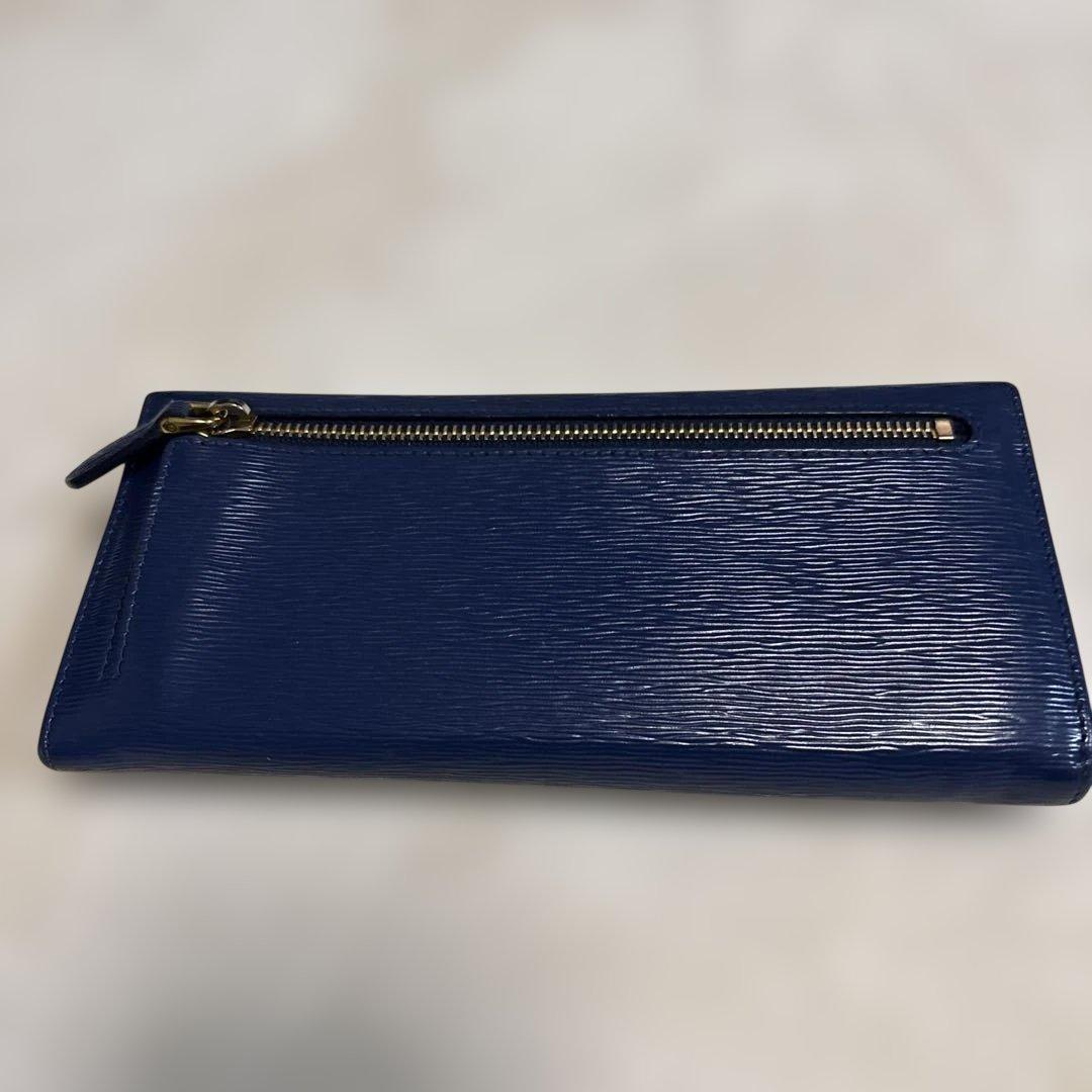**PRADA ネイビー 長財布 サファイアーノ**
