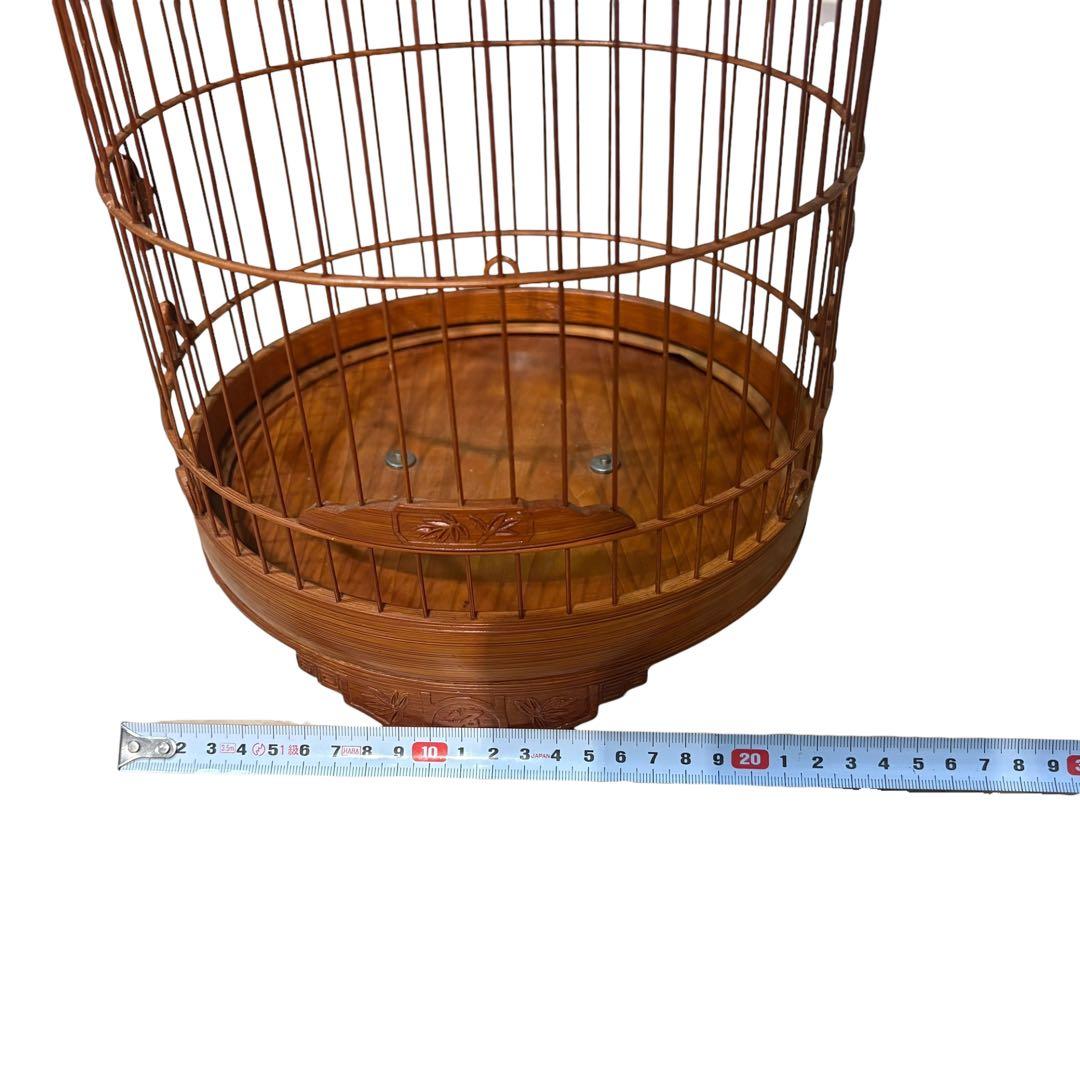 香港 竹製 鳥かご アンティーク 文鳥 止まり木付 鳥籠 中国 セット