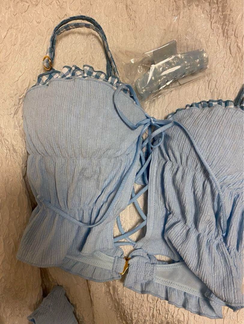 今季完売Ravijour CORSETビキニセット ブルー青Mサイズノベルティ付