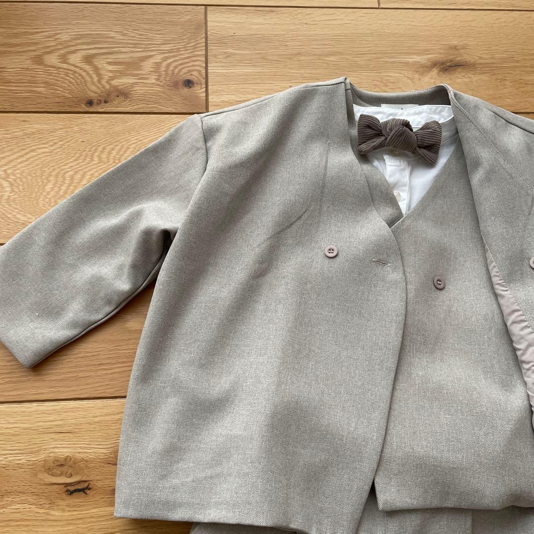 riziere 110cm 5点セット フォーマルスーツ ベージュ 男の子