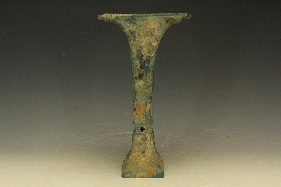 中国美術 青銅 饕餮紋 四方 尊瓶(HA508)