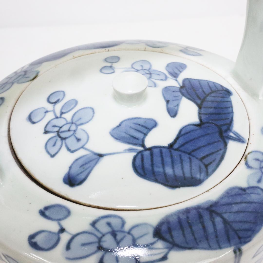 古伊万里　染付 花 蓮子　水注 銚子 酒器