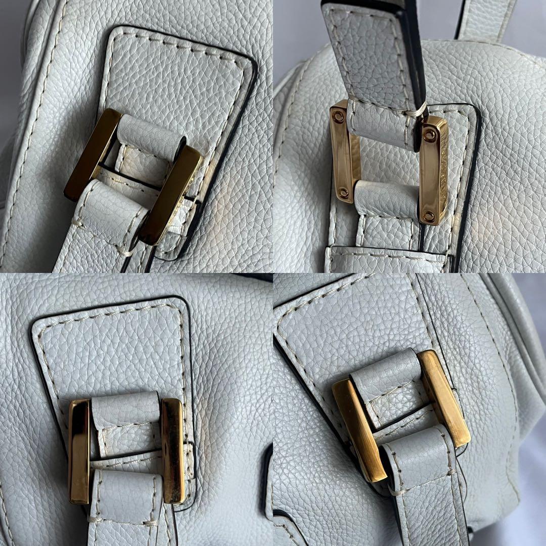 ✨極美品✨　LOEWE アナグラム　トートバッグ　白　ホワイト　レザー　y2k