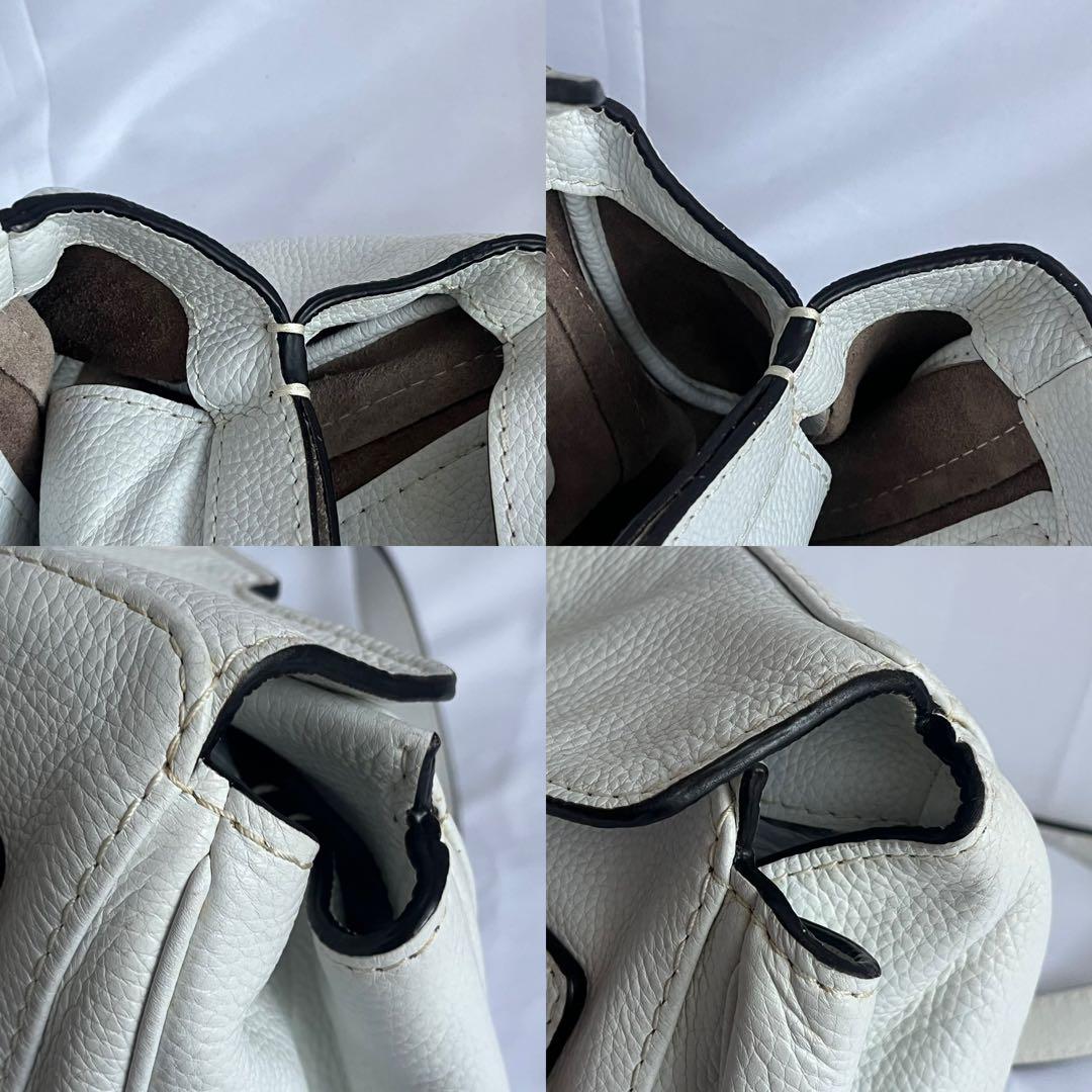 ✨極美品✨　LOEWE アナグラム　トートバッグ　白　ホワイト　レザー　y2k