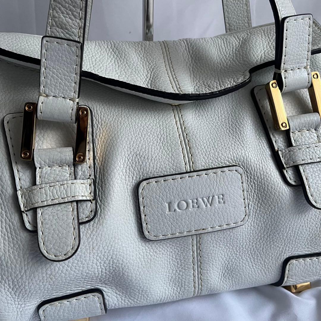 ✨極美品✨　LOEWE アナグラム　トートバッグ　白　ホワイト　レザー　y2k